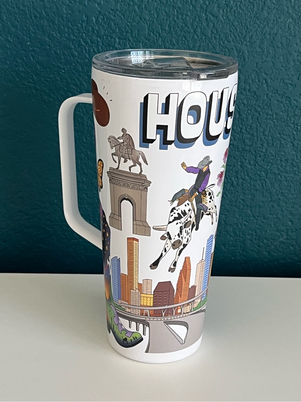Greenline Goods 30oz Houston City Insulated Tumblers with Lids & Handle - Picture 3 of 11